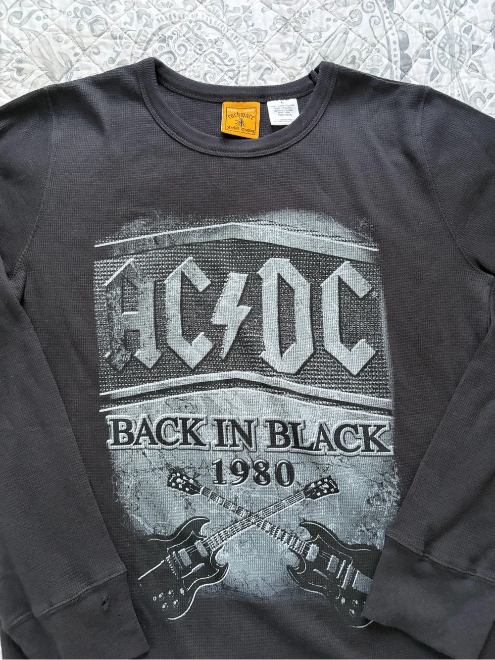 AC/DC Black Long Sleeve 'Back In Black' Graphic Tee